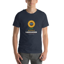 Load image into Gallery viewer, Happily Landlocked Tee in Heather Navy, on a man
