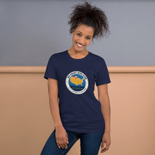 Load image into Gallery viewer, No Coast Dive Club Tee in Navy, on a woman
