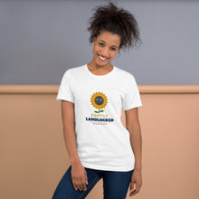 Load image into Gallery viewer, Happily Landlocked Tee in White, on a woman
